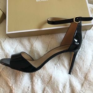 Michael Kors black patent strappy heels